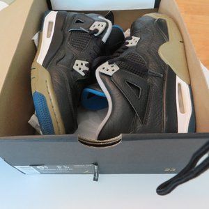 Air Jordan 4 Retro BG black with blue